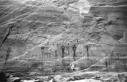 Grafitti Markings Overlay Anasazi, Fremont Style Pictographs, Buckhorn Draw