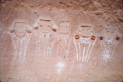 Davis Canyon Pictographs - Five Faces