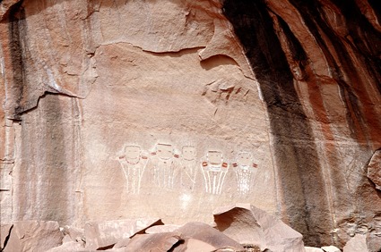 Davis Canyon Pictographs - Five Faces