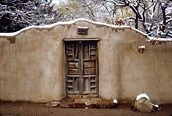 Santa Fe Adobe Wall and Door